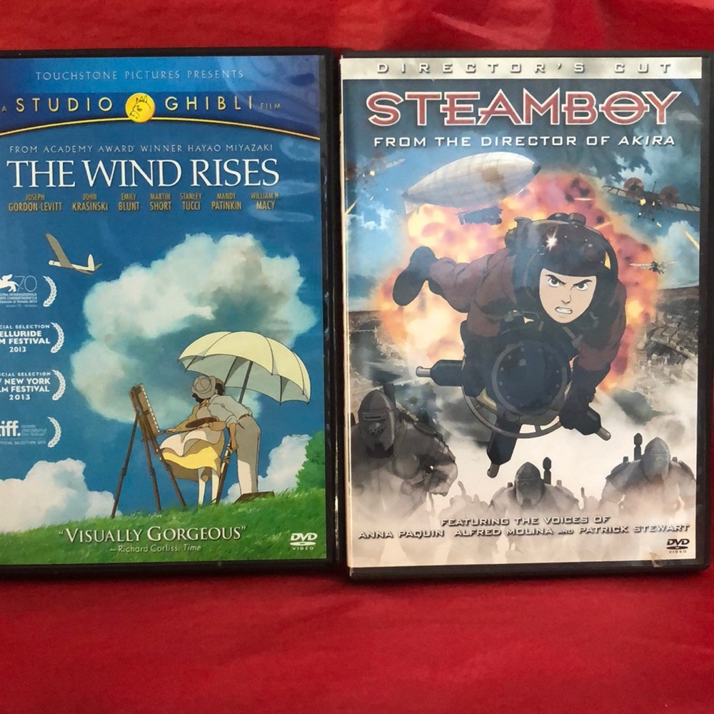 The Wind Rises, Steamboy, dvd’s